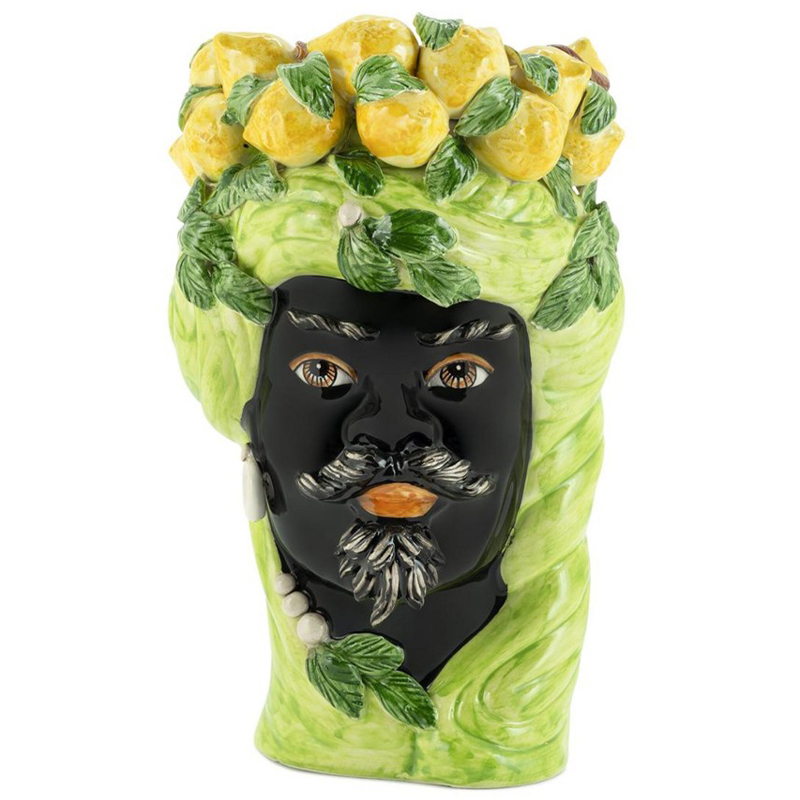 Ваза Vase Lemon Head Man Lime Салатовый Желтый Черный Ваза Vase Lemon Head Man Lime Салатовый Желтый Черный в Челябинске | Loft Concept