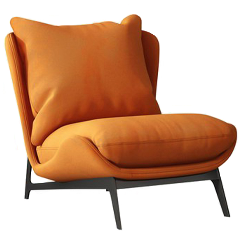Кресло Maxwell Orange Textile Leather Armchair Оранжевый Черный Кресло Maxwell Orange Textile Leather Armchair Оранжевый Черный в Челябинске | Loft Concept