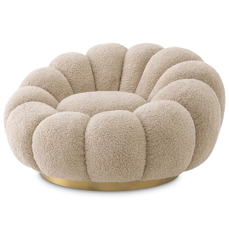 Кресло Eichholtz Swivel Chair Mello Canberra Sand Бежевый Латунь Кресло Eichholtz Swivel Chair Mello Canberra Sand Бежевый Латунь в Челябинске | Loft Concept