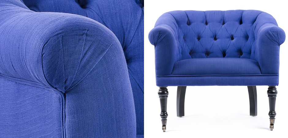 Кресло Chair Bentley кресло синий лен Кресло Chair Bentley кресло синий лен - Loft-Concept в Челябинске