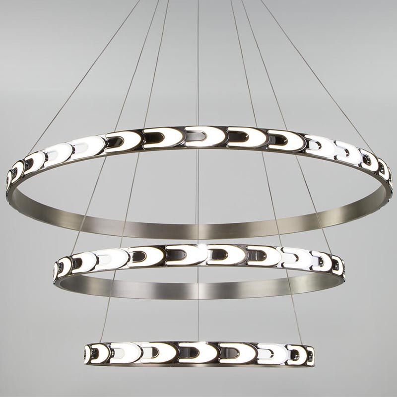 Люстра Maoris 3 Ring Horizontal Chandelier Никель Сатин в Челябинске | Loft Concept 