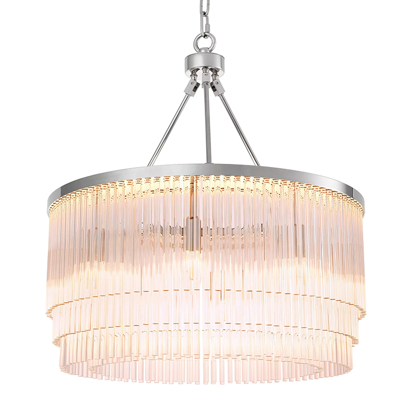 Люстра Eichholtz Chandelier Hector S Nickel Никель Прозрачное Стекло в Челябинске | Loft Concept 