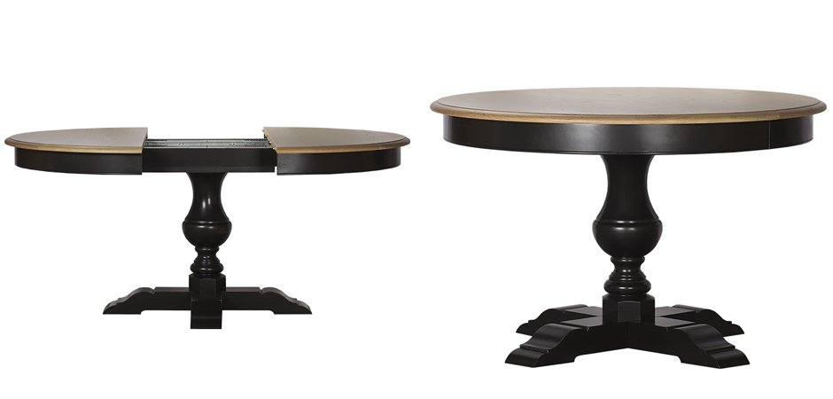 Provence Round Dining Table black раскладной стол Provence Round Dining Table black раскладной стол - Loft-Concept в Челябинске