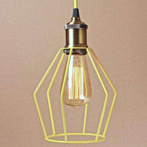 Подвесной светильник Wire Cage Pendant Trew Yellow Желтый Подвесной светильник Wire Cage Pendant Trew Yellow Желтый в Челябинске | Loft Concept