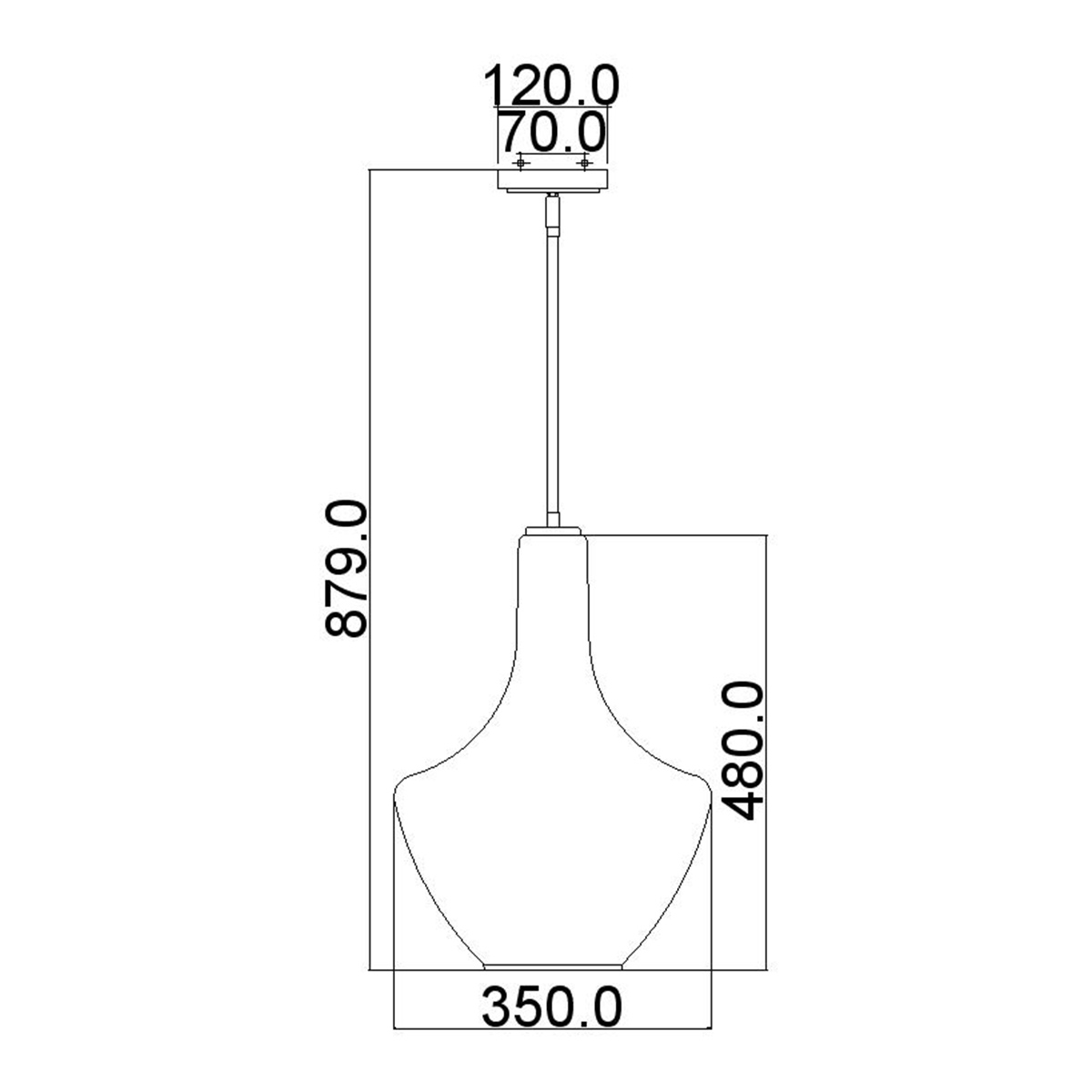 Подвесной светильник прозрачный стеклянный органической формы Kichler в Челябинске