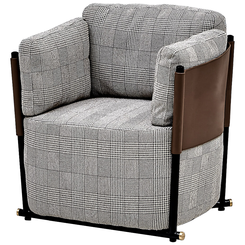 Кресло Furness Chair Черно-белый Коричневый Черный Кресло Furness Chair Черно-белый Коричневый Черный в Челябинске | Loft Concept