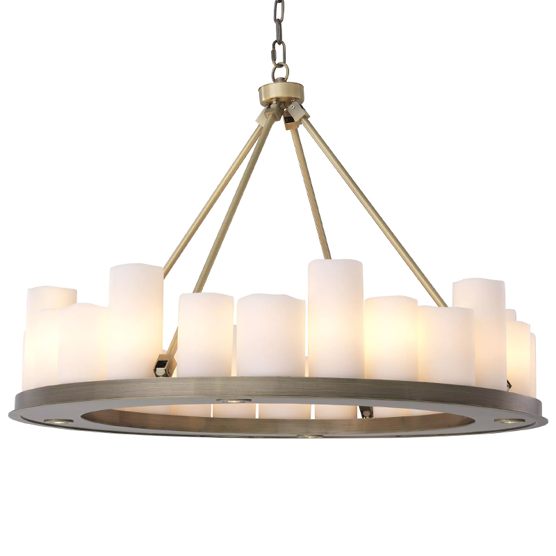 Люстра Eichholtz Chandelier Commodore 90 cm Прозрачное Стекло Латунь Белый Люстра Eichholtz Chandelier Commodore 90 cm Прозрачное Стекло Латунь Белый в Челябинске | Loft Concept