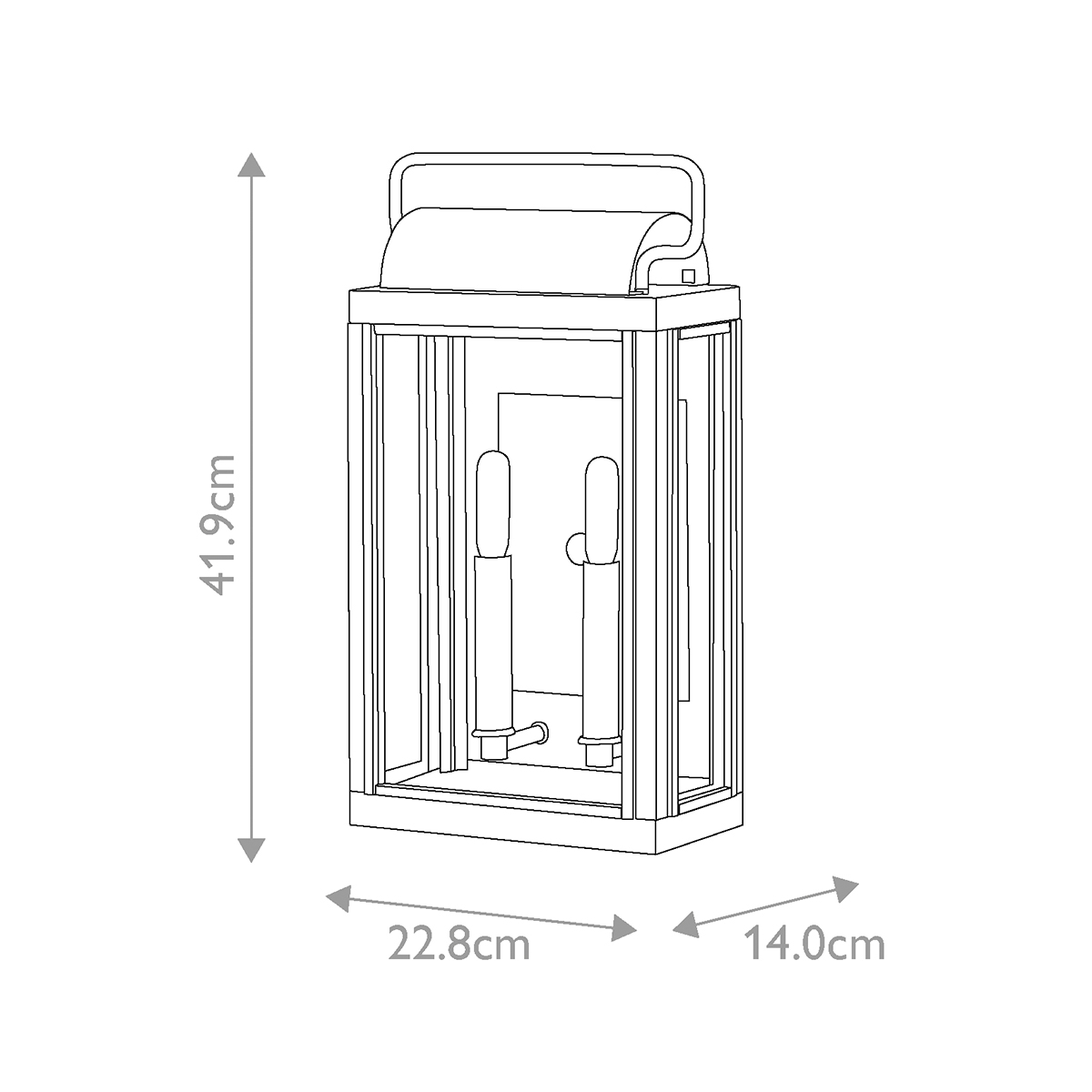 Настенный фонарь прямоугольной формы цвета состаренная латунь с двумя лампами Hinkley в Челябинске