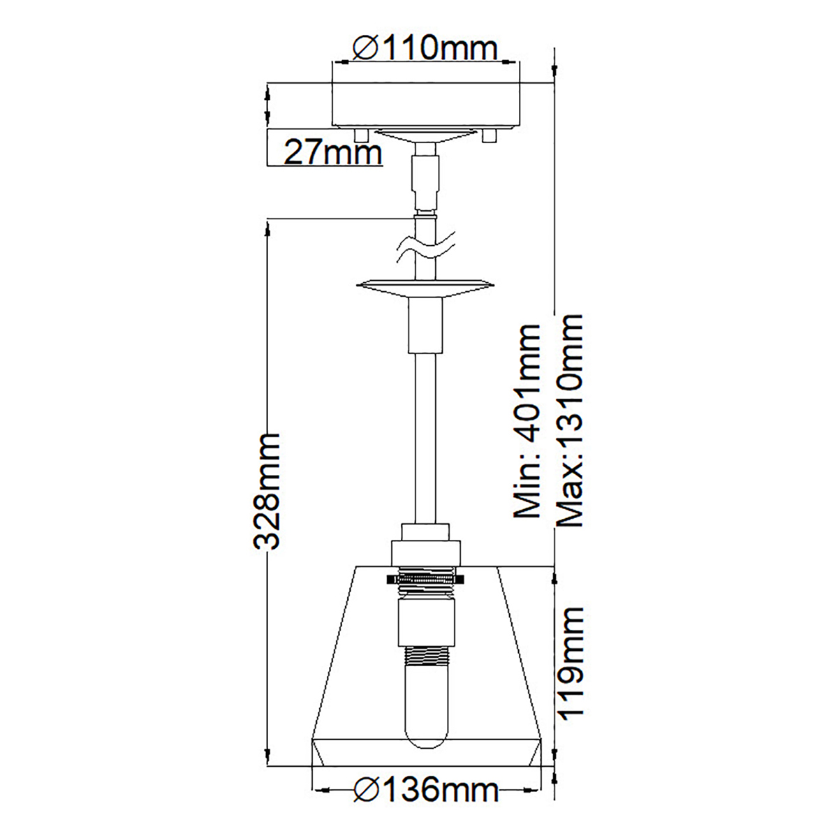 Подвесной светильник хромированного цвета с граненым прозрачным стеклянным плафоном Elstead Lighting в Челябинске