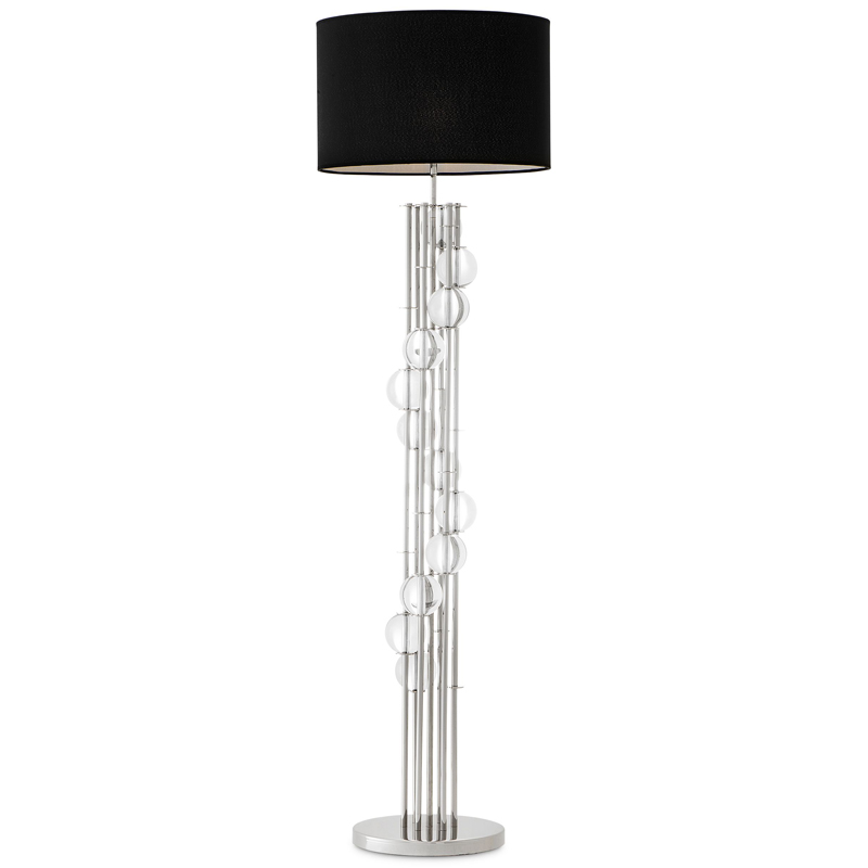 Торшер Eichholtz Floor Lamp Lorenzo Nickel & black Никель Черный Прозрачный Торшер Eichholtz Floor Lamp Lorenzo Nickel & black Никель Черный Прозрачный в Челябинске | Loft Concept