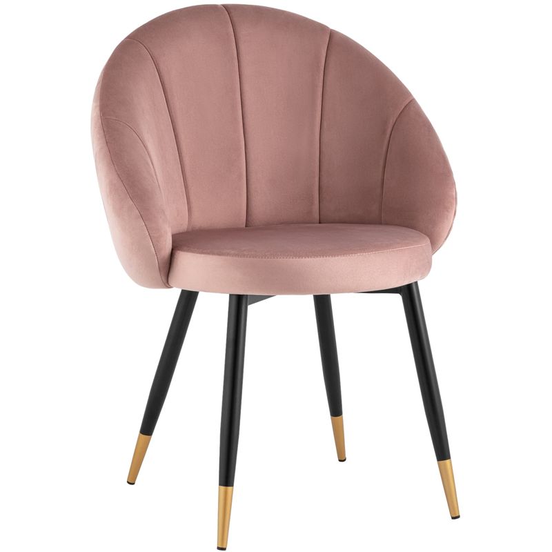 Стул Alberto Chair Розовый Велюр Розовый пастельный Черный Золотой Стул Alberto Chair Розовый Велюр Розовый пастельный Черный Золотой в Челябинске | Loft Concept