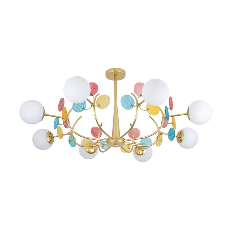 Потолочная Люстра MATISSE Multi glass 8 плафонов Золотой Латунь Потолочная Люстра MATISSE Multi glass 8 плафонов Золотой Латунь в Челябинске | Loft Concept