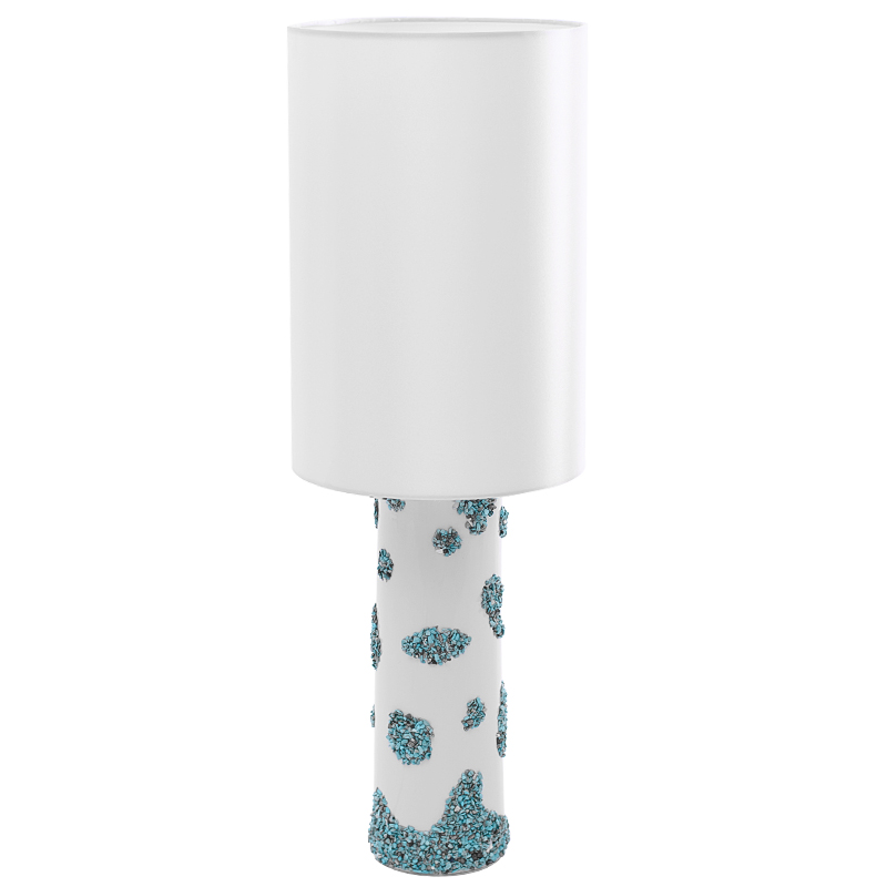 Настольная лампа Jessamond Table Lamp с абажуром Белый Бирюзовый Настольная лампа Jessamond Table Lamp с абажуром Белый Бирюзовый в Челябинске | Loft Concept