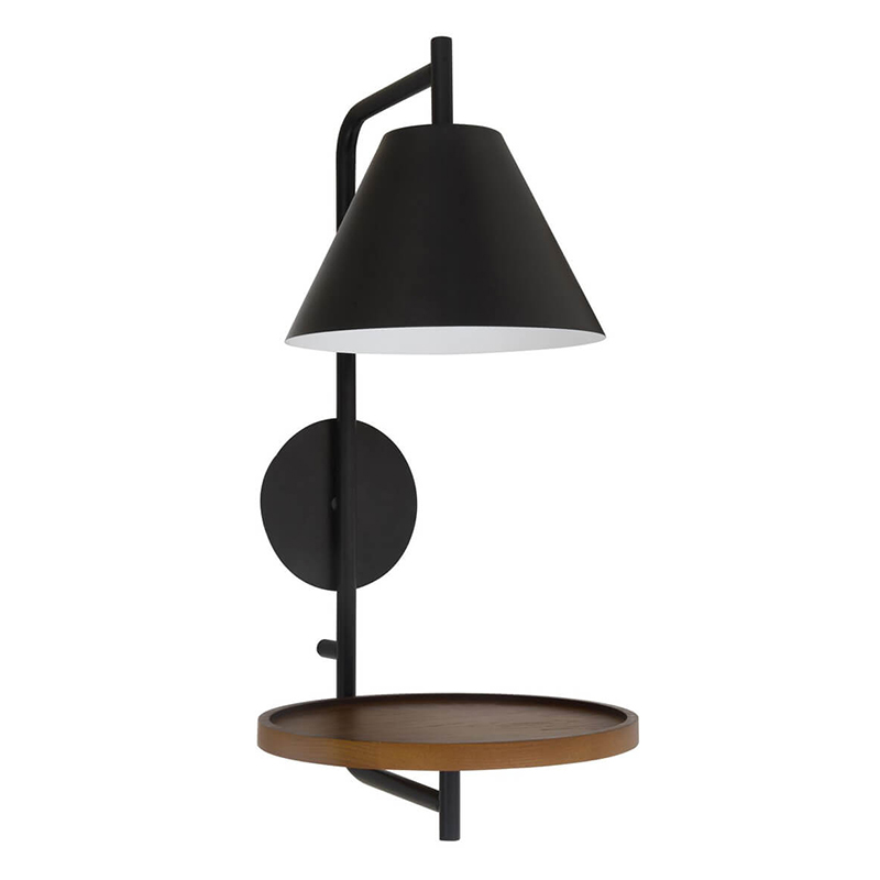Бра с полкой Darko Wall Lamp Черный Древесина Бра с полкой Darko Wall Lamp Черный Древесина в Челябинске | Loft Concept