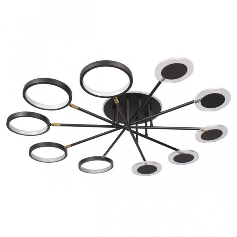 Люстра светодиодная BENDIK LIGHTING Black 10 плафонов Черный Прозрачный Люстра светодиодная BENDIK LIGHTING Black 10 плафонов Черный Прозрачный в Челябинске | Loft Concept