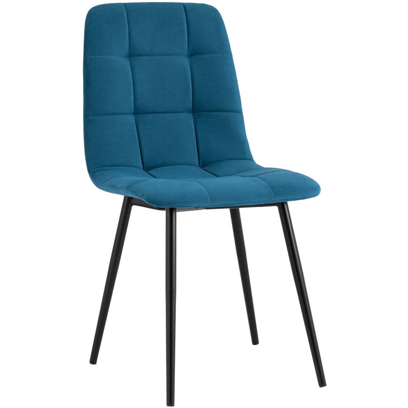 Стул NANCY S-2 Chair Пыльно-Синий Велюр Синий Черный Стул NANCY S-2 Chair Пыльно-Синий Велюр Синий Черный в Челябинске | Loft Concept
