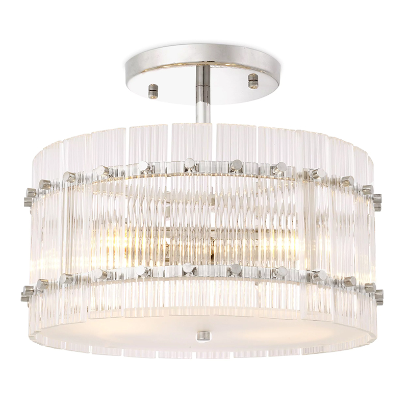 Потолочный светильник Eichholtz Ceiling Lamp Ruby Round Nickel Никель Прозрачное Стекло Потолочный светильник Eichholtz Ceiling Lamp Ruby Round Nickel Никель Прозрачное Стекло в Челябинске | Loft Concept