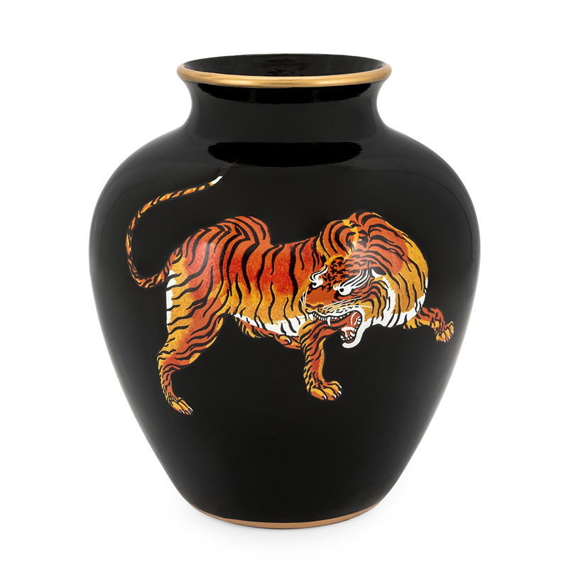 Ваза VASE TIGRE Черный Оранжевый Ваза VASE TIGRE Черный Оранжевый в Челябинске | Loft Concept