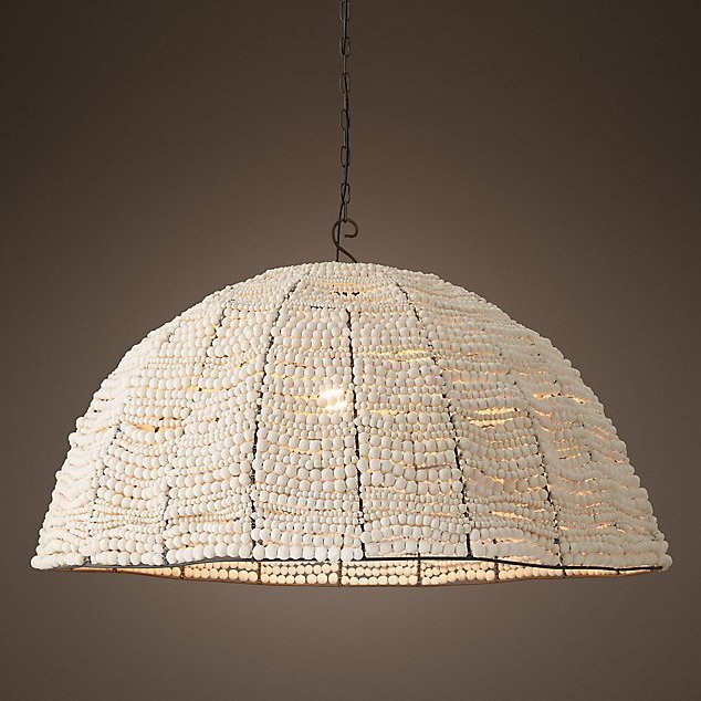 Люстра RH Clay Bead Dome Pendant White 40 Белый Люстра RH Clay Bead Dome Pendant White 40 Белый в Челябинске | Loft Concept