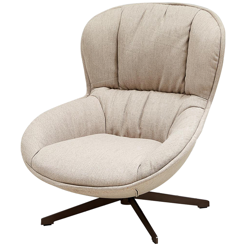 Кресло вращающееся бежевое Kemp Armchair Бежевый Коричневый Кресло вращающееся бежевое Kemp Armchair Бежевый Коричневый в Челябинске | Loft Concept