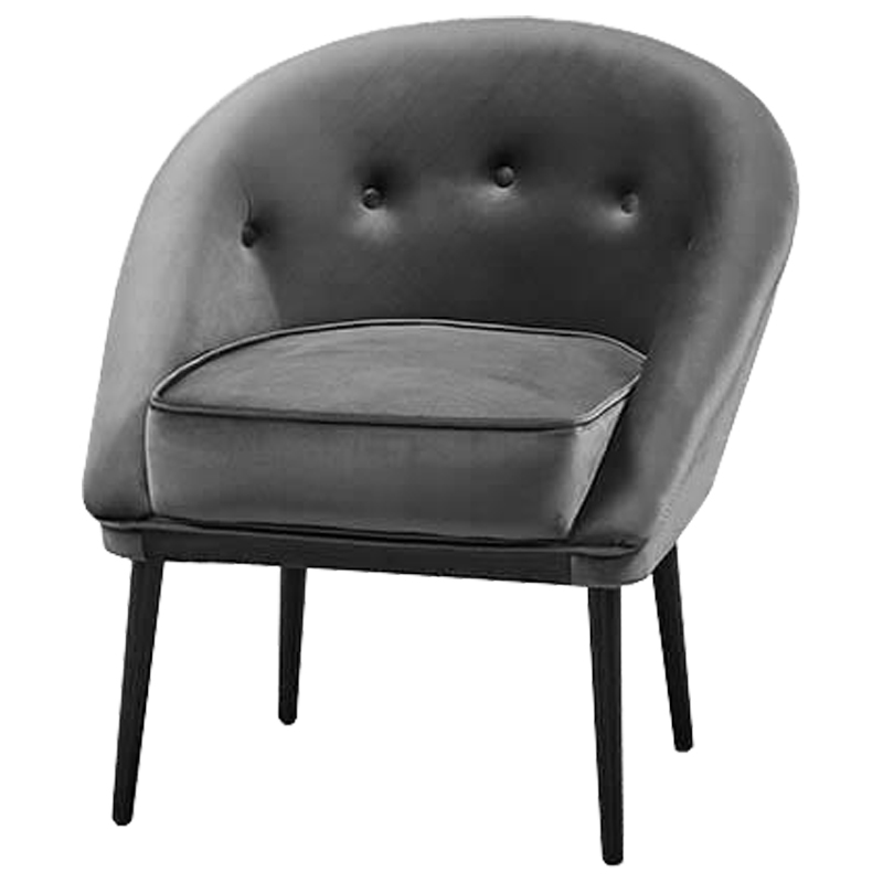 Кресло Gwyn Chair Gray Серый Черный Кресло Gwyn Chair Gray Серый Черный в Челябинске | Loft Concept