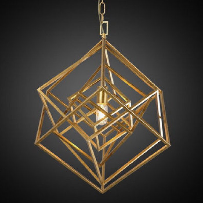 Подвесной светильник CUBIST Chandelier Gold 1 bulbs Золотой Подвесной светильник CUBIST Chandelier Gold 1 bulbs Золотой в Челябинске | Loft Concept