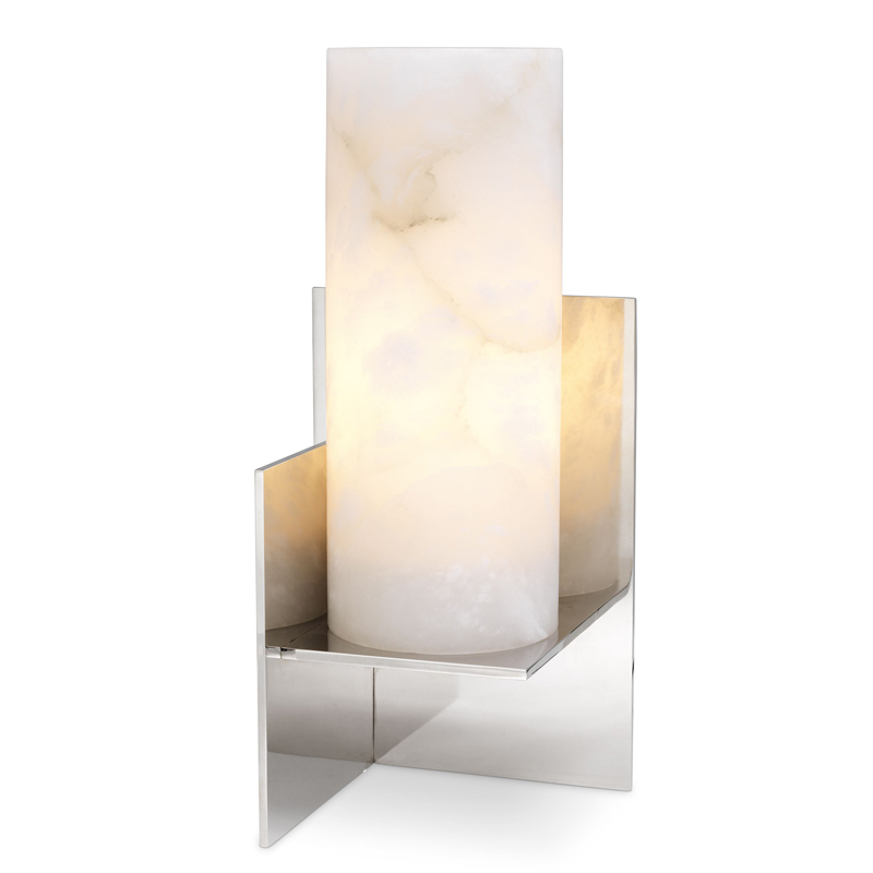 Настольная лампа Eichholtz Table Lamp Frisco Никель Белый Настольная лампа Eichholtz Table Lamp Frisco Никель Белый в Челябинске | Loft Concept