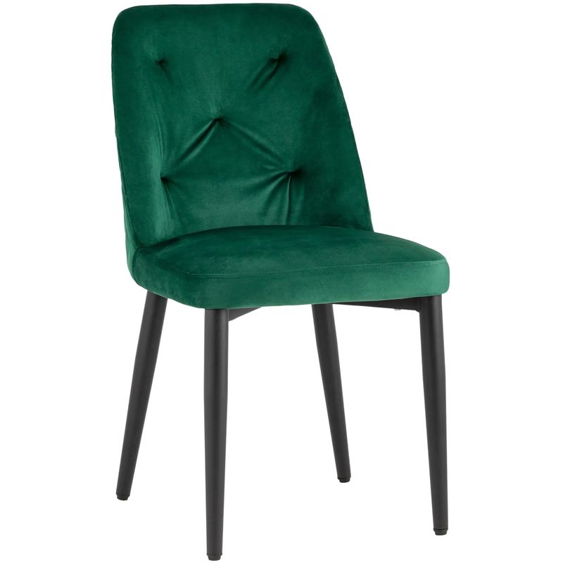 Стул Emma Chair Зеленый Велюр Зеленый Черный в Челябинске | Loft Concept 