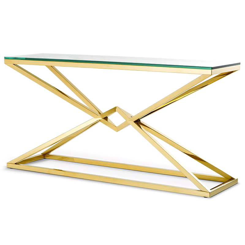 Консоль Eichholtz Console Table Connor L Прозрачное Стекло Глянцевое золото Консоль Eichholtz Console Table Connor L Прозрачное Стекло Глянцевое золото в Челябинске | Loft Concept