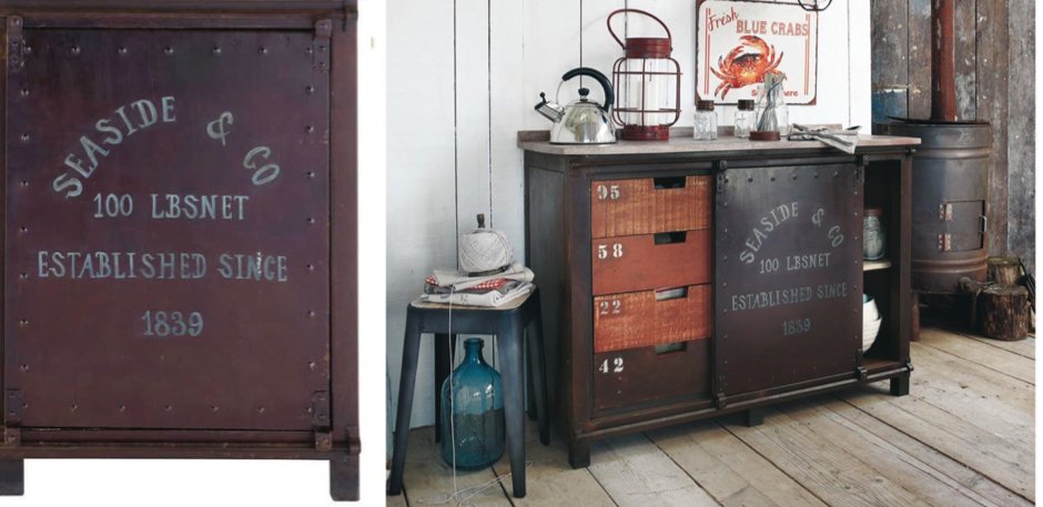 Буфет металлический с деревянными ящиками Industrial Rust Iron Buffet Буфет металлический с деревянными ящиками Industrial Rust Iron Buffet - Loft-Concept в Челябинске