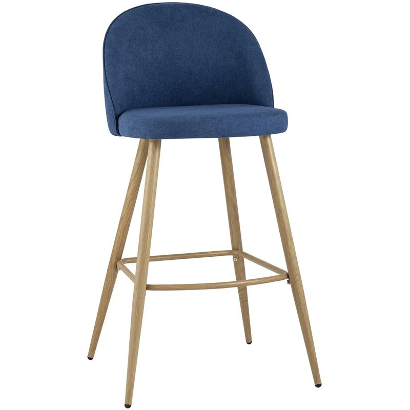 Барный Стул Miruna Chair Синий Шенилл Синий Древесина Барный Стул Miruna Chair Синий Шенилл Синий Древесина в Челябинске | Loft Concept