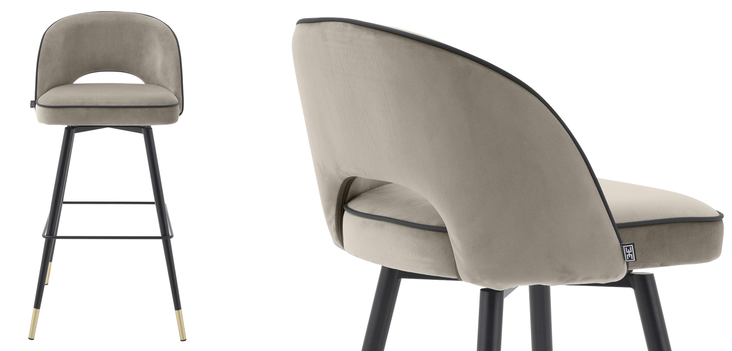 Комплект барных стульев Eichholtz Bar Stool Cliff set of 2 greige - фото