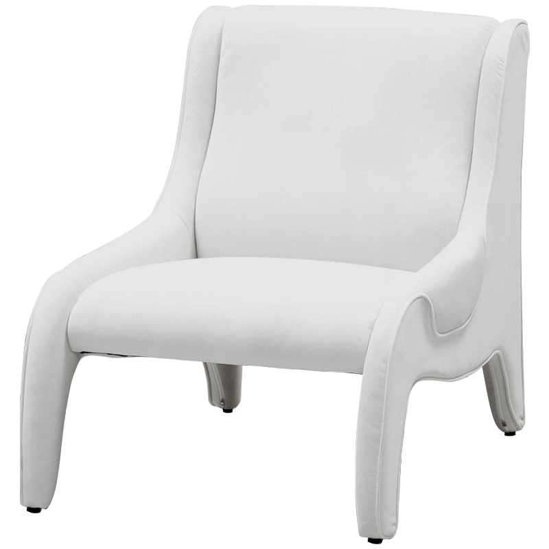 Дизайнерское кресло белое в мягкой велюровой обивке Granger Armchair White Белый Дизайнерское кресло белое в мягкой велюровой обивке Granger Armchair White Белый в Челябинске | Loft Concept
