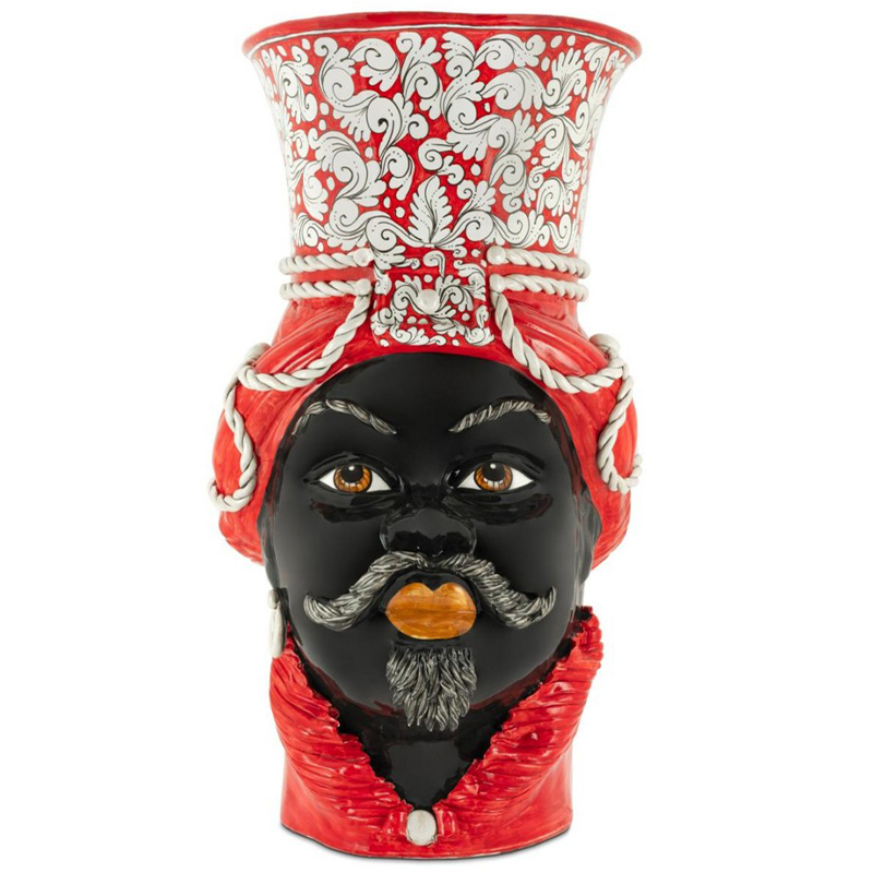 Ваза Vase Moro Man Giant Ornate Красный Черный в Челябинске | Loft Concept 