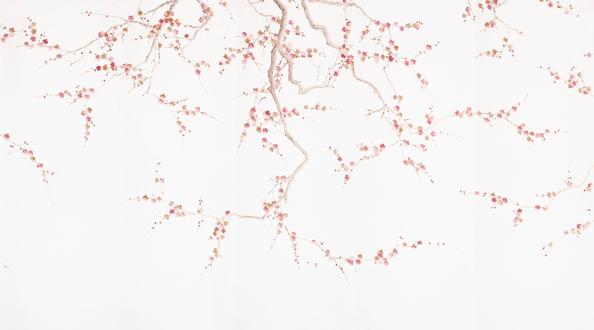 Обои ручная роспись Plum Blossom Bleached on Bleached White dyed silk Обои ручная роспись Plum Blossom Bleached on Bleached White dyed silk - постер Loft-Concept в Челябинске