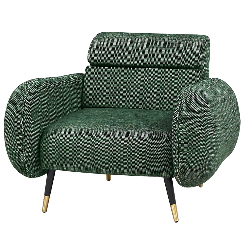 Кресло Hebert Armchair Green Зеленый Черный Латунь Кресло Hebert Armchair Green Зеленый Черный Латунь в Челябинске | Loft Concept