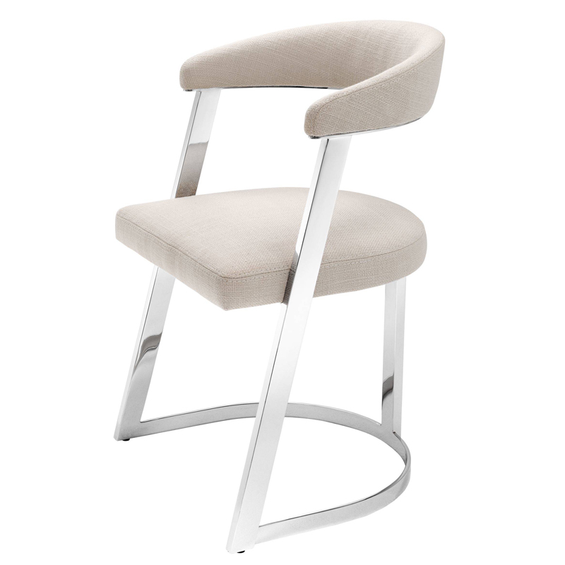 Стул Eichholtz Dining Chair Dexter Nickel Бежевый Никель Стул Eichholtz Dining Chair Dexter Nickel Бежевый Никель в Челябинске | Loft Concept
