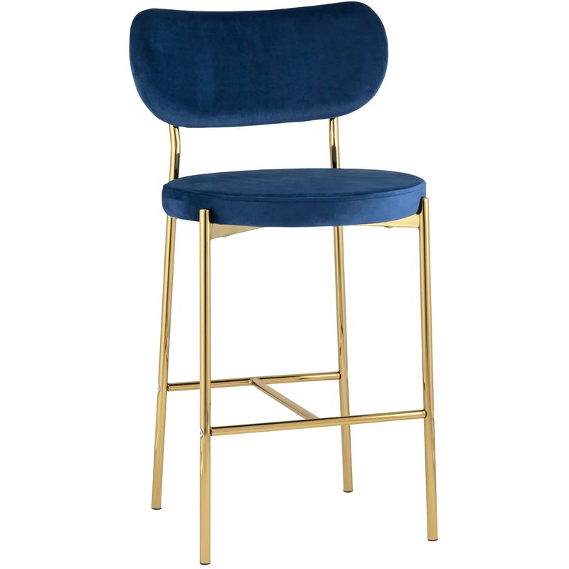 Барный Стул Alfie Chair Золотые ножки Синий Велюр Синий Золотой Барный Стул Alfie Chair Золотые ножки Синий Велюр Синий Золотой в Челябинске | Loft Concept