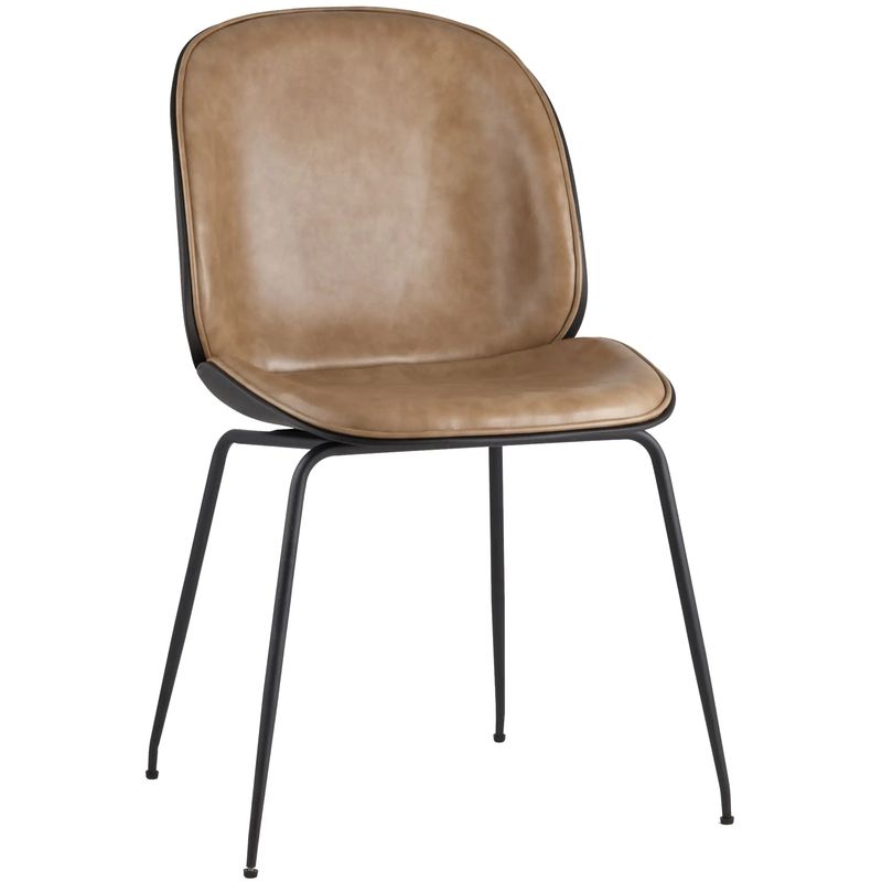 Стул Винтажная Коричневая Экокожа Vendramin Chair Коричневый винтаж Черный Стул Винтажная Коричневая Экокожа Vendramin Chair Коричневый винтаж Черный в Челябинске | Loft Concept
