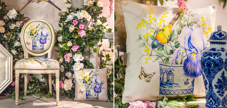 Декоративная подушка Blue Iris Pillow Декоративная подушка Blue Iris Pillow - Loft-Concept в Челябинске