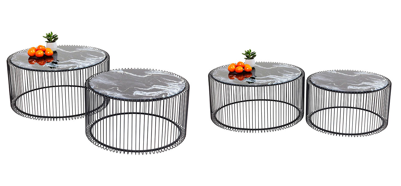 Кофейный столик круглый с мраморной столешницей Дуэт Anthony - фото