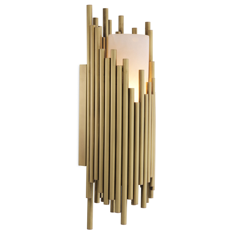 Бра Eichholtz Wall Lamp Bartoli Латунь Античная полированная Белый Бра Eichholtz Wall Lamp Bartoli Латунь Античная полированная Белый в Челябинске | Loft Concept