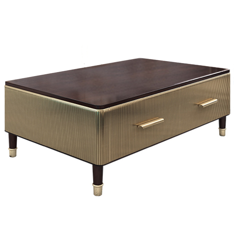 Birmingham Textured Coffee Table Gold Коричневый матовое золото Birmingham Textured Coffee Table Gold Коричневый матовое золото в Челябинске | Loft Concept