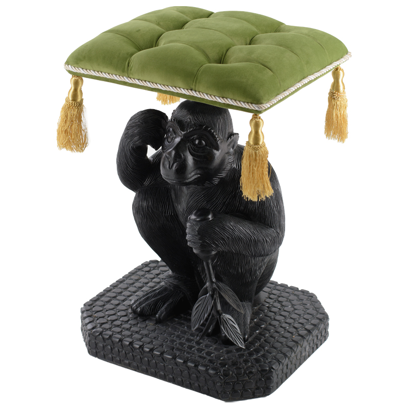 Табурет Stool Monkey ручная работа Черный Зеленый Табурет Stool Monkey ручная работа Черный Зеленый в Челябинске | Loft Concept