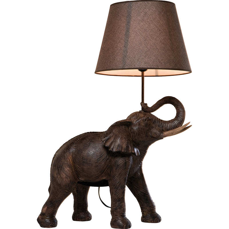 Настольная лампа Elephant Holding Lampshade Коричневый Настольная лампа Elephant Holding Lampshade Коричневый в Челябинске | Loft Concept