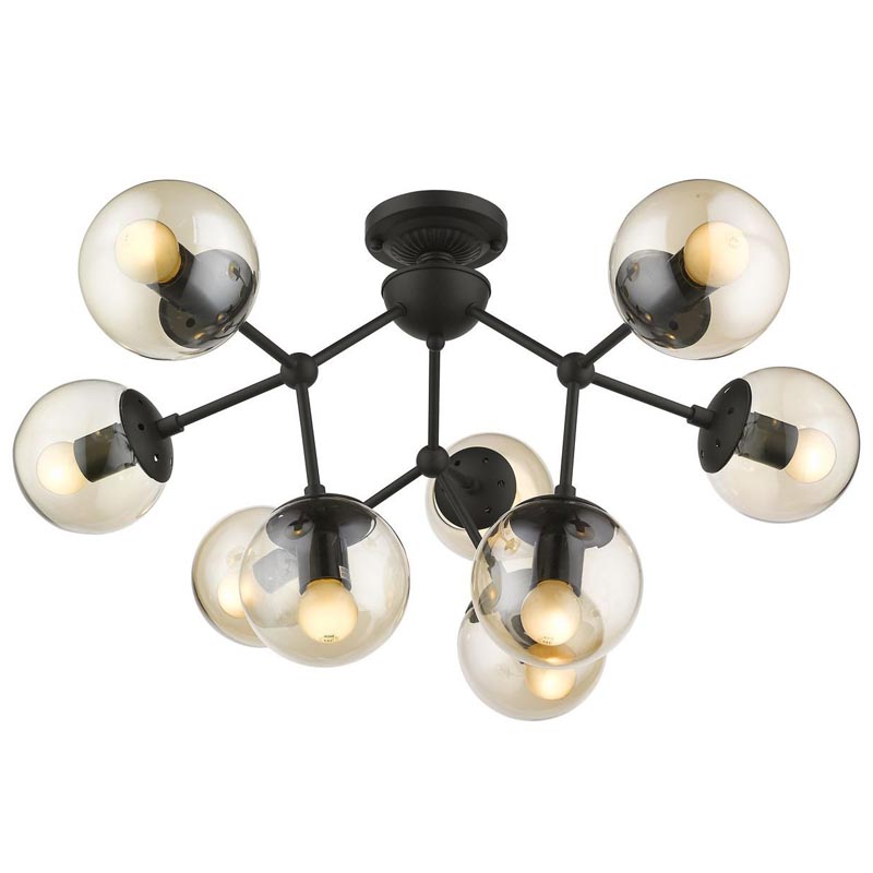Потолочный светильник Ceiling Lamp Modo 9 black Черный Янтарный Потолочный светильник Ceiling Lamp Modo 9 black Черный Янтарный в Челябинске | Loft Concept