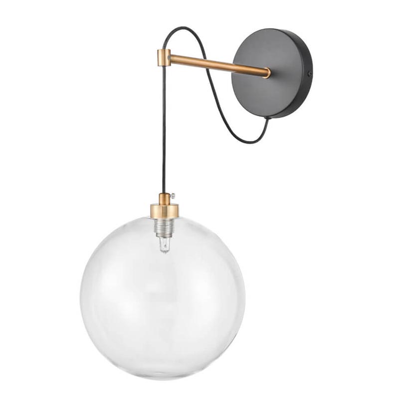 Бра Hanging Ball Sconce Золотой Прозрачный Черный Бра Hanging Ball Sconce Золотой Прозрачный Черный в Челябинске | Loft Concept