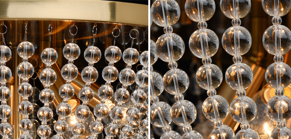 Потолочный светильник Virginia Clear Beads ceiling Gold L Потолочный светильник Virginia Clear Beads ceiling Gold L - Loft-Concept в Челябинске