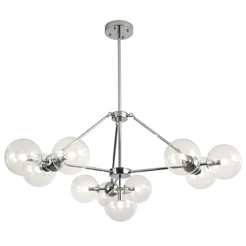 Люстра Modo Chandelier Chrome 10 Хром Прозрачное Стекло Люстра Modo Chandelier Chrome 10 Хром Прозрачное Стекло в Челябинске | Loft Concept