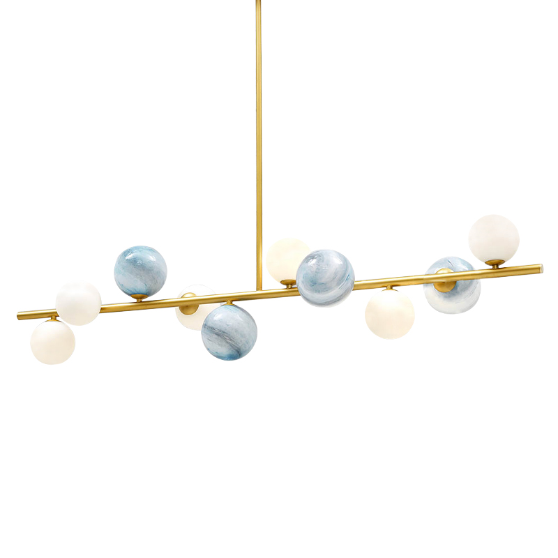 Люстра Bubble Blue White Gold Chandelier Золотой Белый Голубой Люстра Bubble Blue White Gold Chandelier Золотой Белый Голубой в Челябинске | Loft Concept